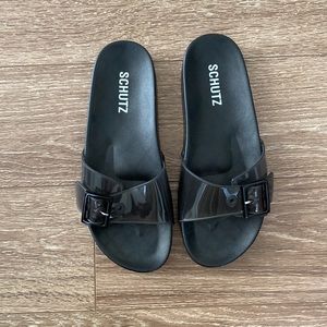 Schutz Black slides sz 8